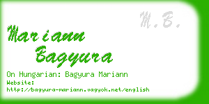 mariann bagyura business card